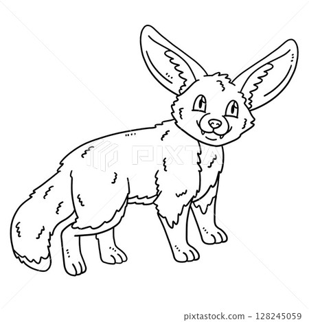 Fennec Fox Animal Isolated Coloring Page for Kids Fennec Fox Animal Isolated Coloring Page for Kids 128245059