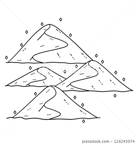 Sand Dunes Isolated Coloring Page for Kids Sand Dunes Isolated Coloring Page for Kids 128245074