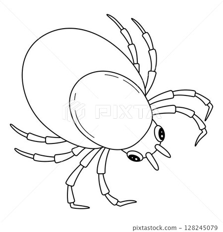 Insect Tick Animal Isolated Coloring Page for Kids 128245079