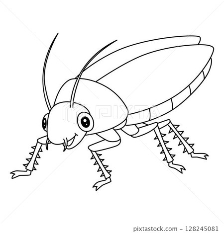 Insect Cockroach Animal Isolated Coloring Page Insect Cockroach Animal Isolated Coloring Page 128245081