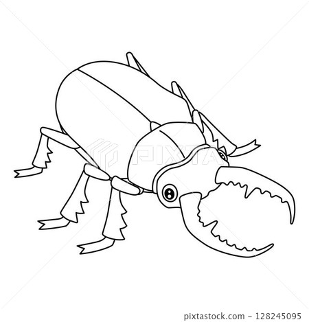 Insect Stag Beetle Animal Isolated Coloring Page  128245095
