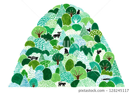 Hand-drawn illustration: Big mountain 128245117