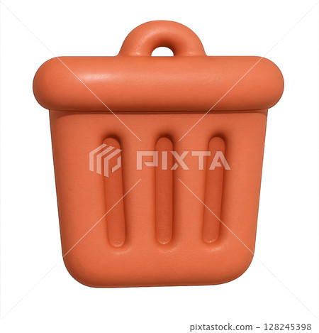 Trash can icon with retro design on transparent background 128245398