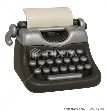 Retro typewriter isolated on a transparent background Retro typewriter isolated on a transparent background 128245401