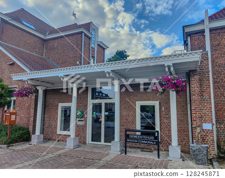 Belgium, Linkebeek Town Hall on the town square. 128245871