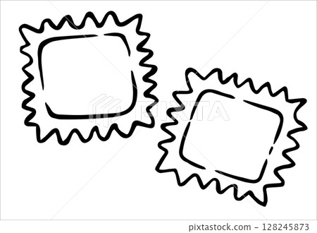Ravioli pasta. vector illustration in doodle style 128245873