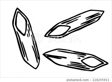 penne pasta. vector illustration in doodle style penne pasta. vector illustration in doodle style 128245911