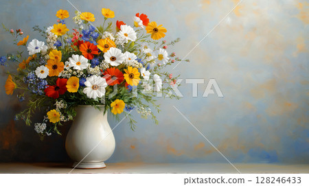 vibrant bouquet of colorful flowers in vase vibrant bouquet of colorful flowers in vase 128246433
