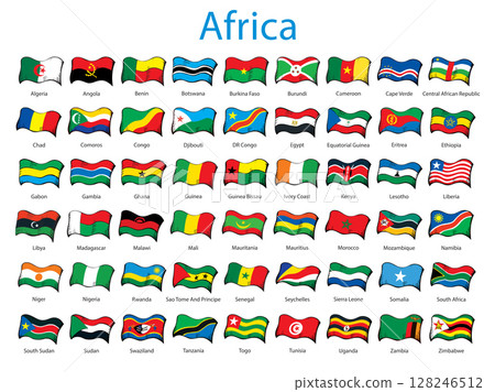 Flags of African countries. Vector drawing sign 128246512