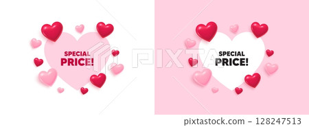 Special price heart shaped banner. 3d flying hearts. Special price tag. Sale sign. Advertising Discounts symbol. Valentines day greeting card. Cute 3d love hearts. Vector Special price heart shaped banner. 3d flying hearts. Special price tag. Sale sign. Advertising Discounts symbol. Valentines day greeting card. Cute 3d love hearts. Vector 128247513