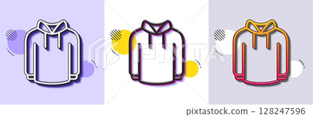 Hoody line icon. Halftone dotted pattern. Gradient icon with grain shadow. Hoodie wear sign. Hooded sweatshirt symbol. Line hoody icon. Various designs. Vector Hoody line icon. Halftone dotted pattern. Gradient icon with grain shadow. Hoodie wear sign. Hooded sweatshirt symbol. Line hoody icon. Various designs. Vector 128247596