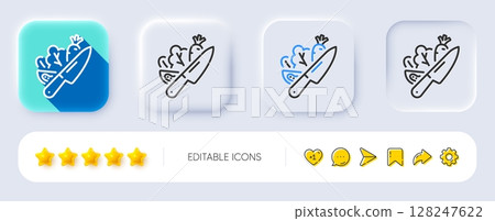 Vegetable line icon. Neumorphic, Flat shadow, 3d buttons. Cut lettuce sign. Spinach leaf, tomato and carrot symbol. Line vegetable icon. Social media icons. Vector Vegetable line icon. Neumorphic, Flat shadow, 3d buttons. Cut lettuce sign. Spinach leaf, tomato and carrot symbol. Line vegetable icon. Social media icons. Vector 128247622