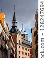 A view of Madrid's historic architecture and city streets, showcasing the city's landmark buildings. 128247694