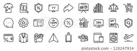 Agent, People talking and Justice scales line icons pack. Share, Message, Paper plane icons. Savings tax, Parcel invoice, 24h service web icon. Search, Clean t-shirt, Tv pictogram. Vector Agent, People talking and Justice scales line icons pack. Share, Message, Paper plane icons. Savings tax, Parcel invoice, 24h service web icon. Search, Clean t-shirt, Tv pictogram. Vector 128247914