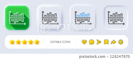 Diagram chart line icon. Neumorphic, Flat shadow, 3d buttons. Column graph sign. Market analytics symbol. Line diagram chart icon. Social media icons. Vector Diagram chart line icon. Neumorphic, Flat shadow, 3d buttons. Column graph sign. Market analytics symbol. Line diagram chart icon. Social media icons. Vector 128247970