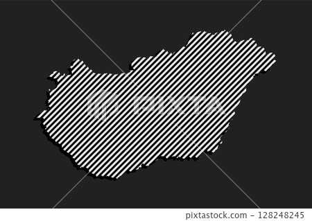 Abstract map of Hungary, parallel grey lines 128248245