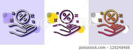 Loan percent line icon. Halftone dotted pattern. Gradient icon with grain shadow. Discount sign. Credit percentage symbol. Line loan percent icon. Various designs. Vector Loan percent line icon. Halftone dotted pattern. Gradient icon with grain shadow. Discount sign. Credit percentage symbol. Line loan percent icon. Various designs. Vector 128248486