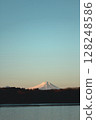 Mt. Fuji seen over Lake Tama in the morning sun (January) 128248586