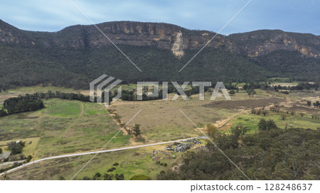 The old oil shale town of Glen Davis in Capertee Valley in Australia The old oil shale town of Glen Davis in Capertee Valley in Australia 128248637