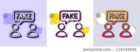 Fake information line icon. Halftone dotted pattern. Gradient icon with grain shadow. Social propaganda sign. Wrong truth symbol. Line fake information icon. Various designs. Vector Fake information line icon. Halftone dotted pattern. Gradient icon with grain shadow. Social propaganda sign. Wrong truth symbol. Line fake information icon. Various designs. Vector 128248646