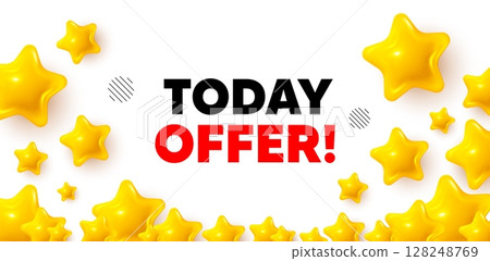 Today offer winner banner with 3d stars. Golden stars banner. Today offer tag. Special sale price sign. Advertising discounts symbol. Review rate background. Vector Today offer winner banner with 3d stars. Golden stars banner. Today offer tag. Special sale price sign. Advertising discounts symbol. Review rate background. Vector 128248769