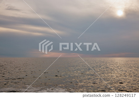 Dramatic seascape at sunset in Istria, Croatia 128249117