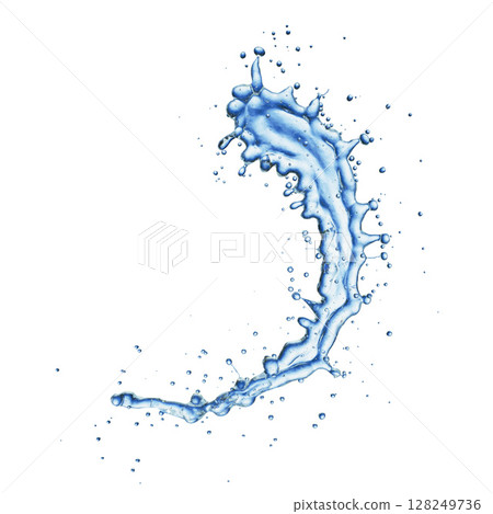 blue water splash isolated on white background blue water splash isolated on white background 128249736