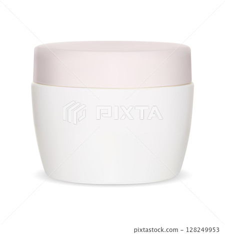 Cosmetic powder jar, beauty product white packaging Cosmetic powder jar, beauty product white packaging 128249953