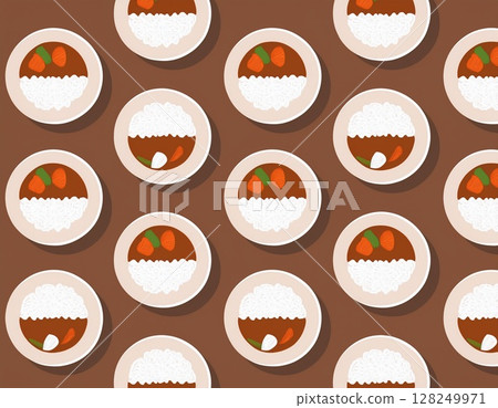 Simple curry rice pattern 128249971