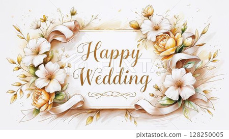 Bouquet wedding frame 128250005