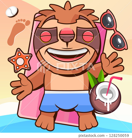 Happy Summer Holidays with beach summer accessories. Suitable for Web Landing Page, Banner, Flyer, Sticker, Card Happy Summer Holidays with beach summer accessories. Suitable for Web Landing Page, Banner, Flyer, Sticker, Card 128250059