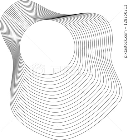 Flowing wave lines circle frame. Design liquid shapes 128250213