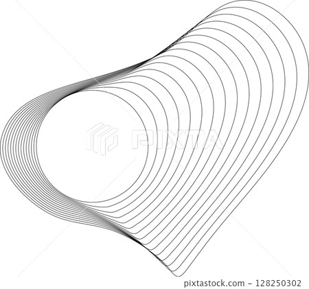 Flowing wave lines circle frame. Design liquid shapes Flowing wave lines circle frame. Design liquid shapes 128250302