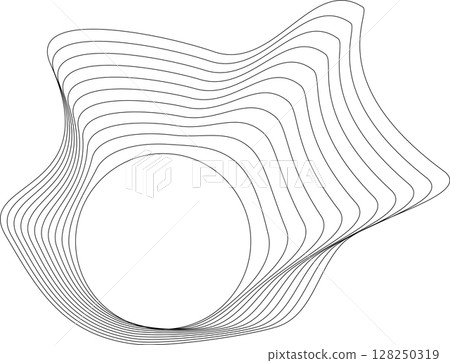 Flowing wave lines circle frame. Design liquid shapes Flowing wave lines circle frame. Design liquid shapes 128250319