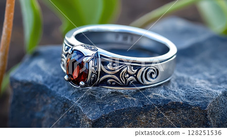 Beautifully Designed Tourmaline Ring with Intricate Detailing and Elegance 128251536