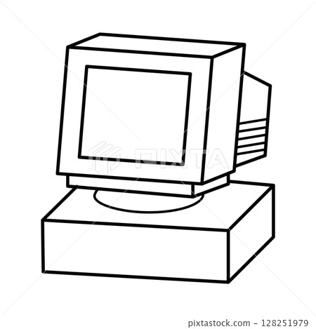 舊的桌上型計算機圖標 舊的桌上型計算機圖標 128251979