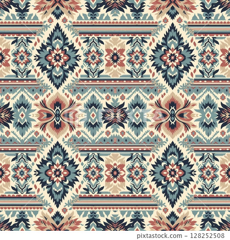 vector seamless pattern for design, fabric, textile, website or printing, pattern, wallpaper with floral ornament 128252508