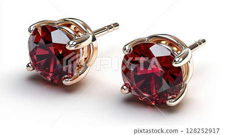 Elegant Ruby Stud Earrings with Large Round Cut Design for Jewelry Lovers Elegant Ruby Stud Earrings with Large Round Cut Design for Jewelry Lovers 128252917