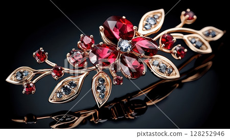 Exquisite Ruby Floral Hairpin with Intricate Detailing and Elegant Design Exquisite Ruby Floral Hairpin with Intricate Detailing and Elegant Design 128252946
