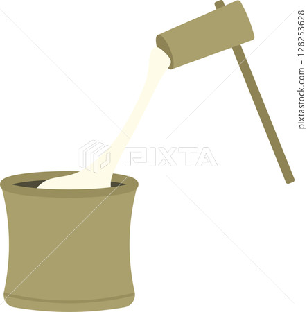 Illustration material with rice cake 128253628