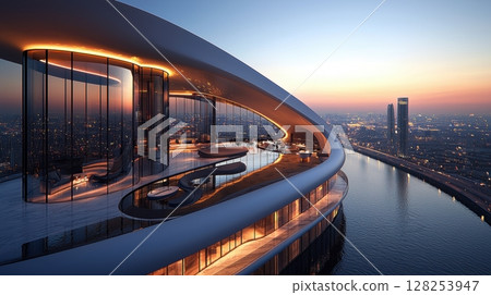 enchanting live performance unfolds luxurious rooftop restaurant 128253947