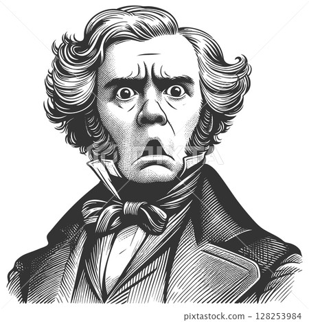 Surprised Gentleman in Vintage Suit with Bow Tie Surprised Gentleman in Vintage Suit with Bow Tie 128253984