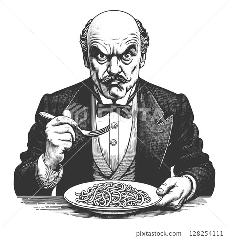 Gentleman Slurping Noodles Dramatically raster 128254111