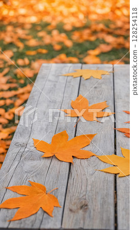 Autumn landscape. Maple leaves. Artificial intelligence.  128254118
