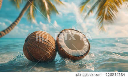 Coconut on the beach Coconut on the beach 128254384