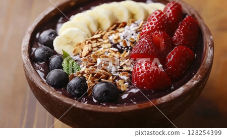 美味的巴西莓碗 美味的巴西莓碗 128254399