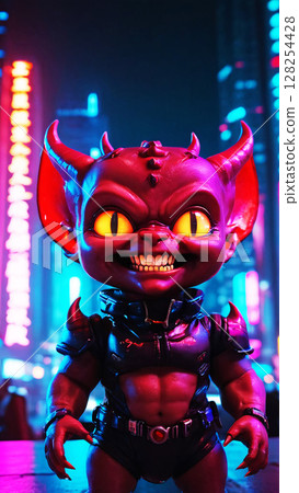 Portrait of a laughing devil. 128254428