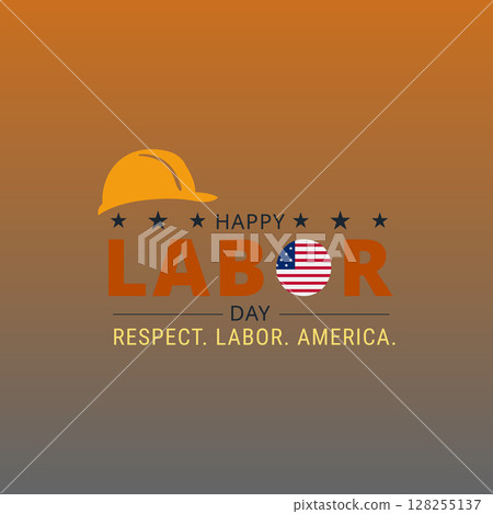 Bold Labor Day Typography with Hard Hat and American Flag Bold Labor Day Typography with Hard Hat and American Flag 128255137