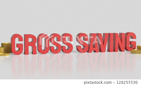 The Gross savings and coins for Business concept 3d Rendering. 128255530