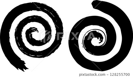 Black swirl pattern drawn with a brush Black swirl pattern drawn with a brush 128255700